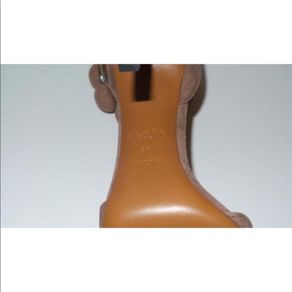 ALAIA BOMBE TAUPE STUDDED SANDALS HEELS SIZE 36 - Picture 7 of 11